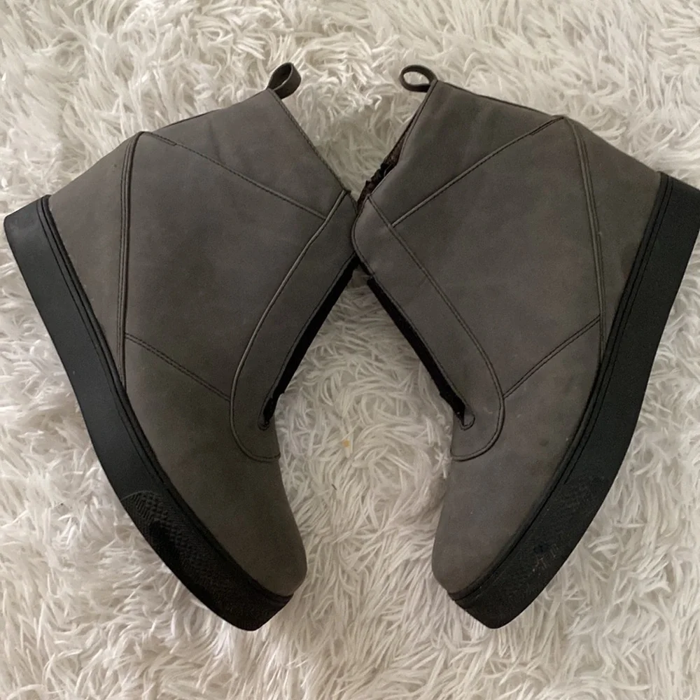 Secret celebrity gray hidden wedge ankle boots